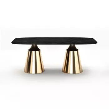 Стол овальный Lucas 200, керамика матовая, черная