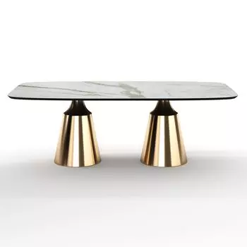 Стол овальный Lucas 230, керамика матовая, белая