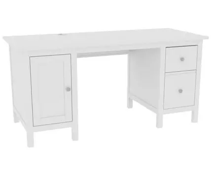 Стол письменный 12 Кантри, массив сосны, цвет белый