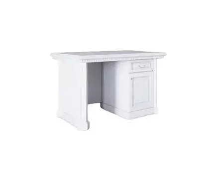 Стол письменный 1-тумбовый в цвете Белая эмаль (Белый, 130)