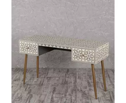 Стол письменный "Бонэ" (76, 135, белый, серый)