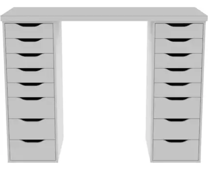 Стол письменный Ингар белый, 140x75, с двумя высокими тумбами