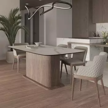 Стол прямоугольныи Denver 270, керамика матовая, опора дерево