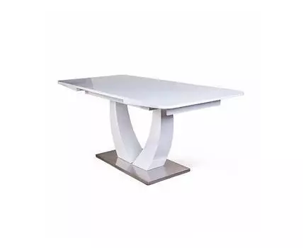 Стол раскладной Adams (140+40 см) закаленное стекло белый