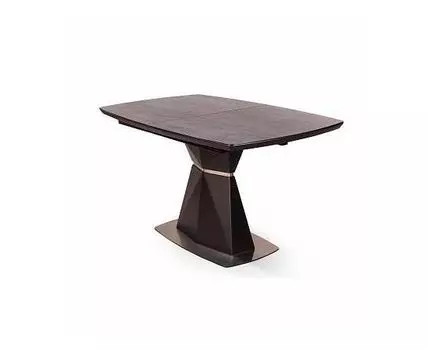 Стол раскладной Diamond (160+40) глазурованное стекло, чёрный