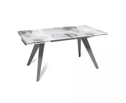 Стол раскладной Rhein (160+40+40), керамика глянцевая Calacatta