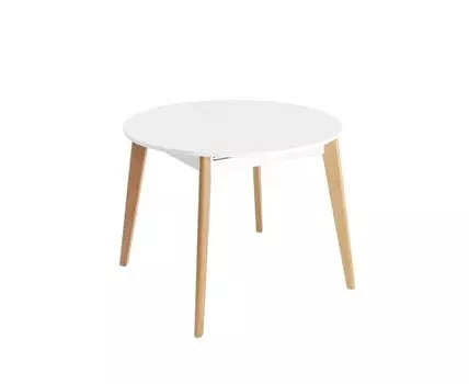Стол Rondo 100-135*100 бук/белый