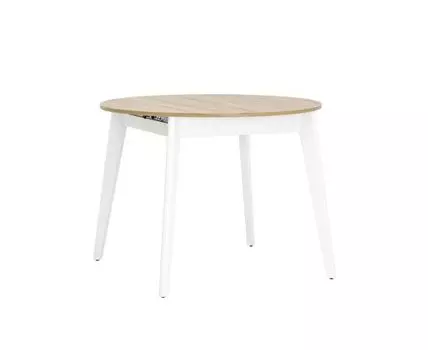 Стол Rondo 100-135*100 дуб/белый