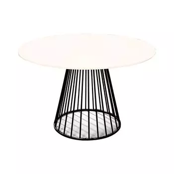 Стол Sirius 100см, столешница fenix белый с чёрными ножками