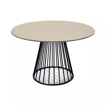 Стол Sirius 100см, столешница fenix бежевый с чёрными ножками