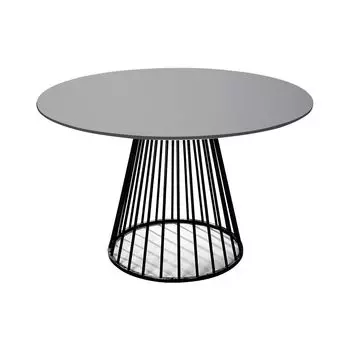 Стол Sirius 100см, столешница fenix серый с чёрными ножками