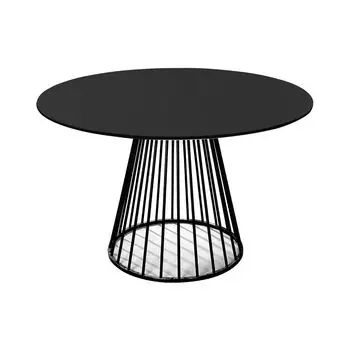 Стол Sirius 120см, столешница fenix черный с чёрными ножками