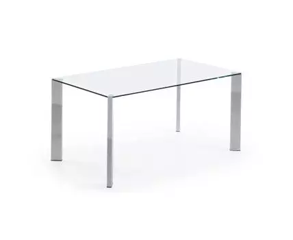 Стол стеклянный Corner хромированный