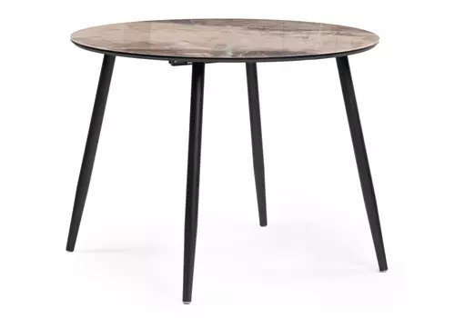 Стол стеклянный Кловис 100(140)х100х76 каталония / черный