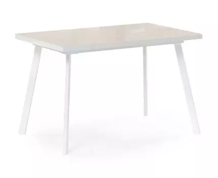 Стол стеклянный Маккензи 120(150)х70х77 латте / белый