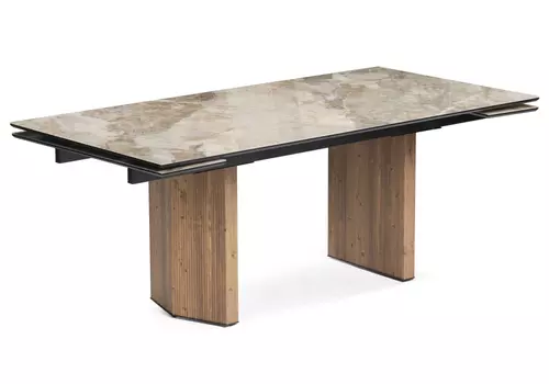 Стол стеклянный Монерон 200(260)х100х77 каталония / орех кантри