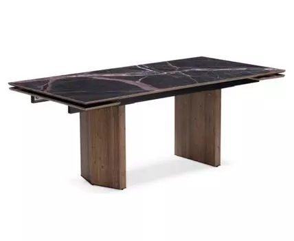 Стол стеклянный Стеклянный стол Монерон 200(260)х100х77 мейджик / орех кантри