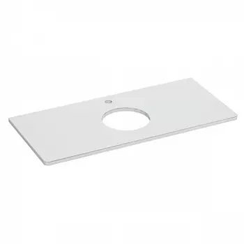 Столешница Lemark MIANO 100 см под 1 раковину из стекла, цвет: Белый