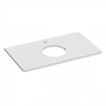 Столешница Lemark MIANO 80 см под 1 раковину из стекла, цвет: Белый