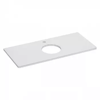 Столешница Lemark OLIVIA 100 см под 1 раковину из стекла, цвет: Белый