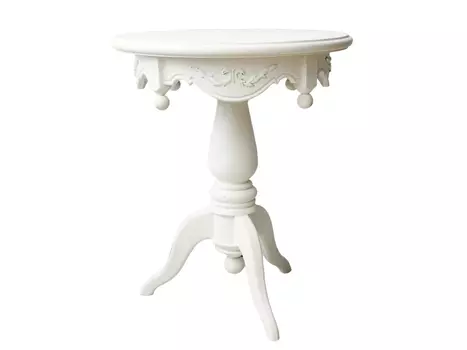 Столик кофейный круглый с обечайкой белого цвета