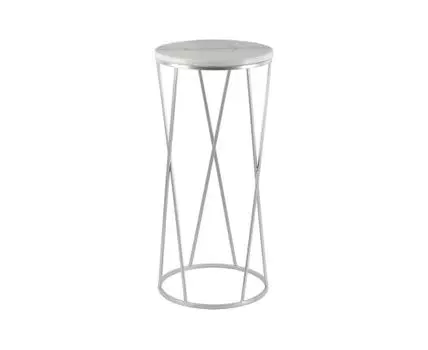 Столик приставной с белым мрамором 33х33х72см