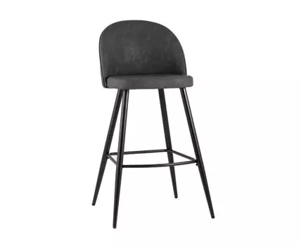 Стул барный Лион темно-серая экокожа