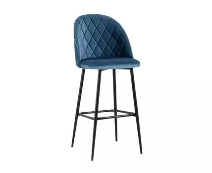 Стул барный Марсель велюр пыльно-синий