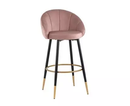 Стул барный Наоми велюр розовый