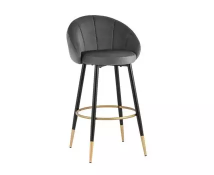 Стул барный Наоми велюр серый
