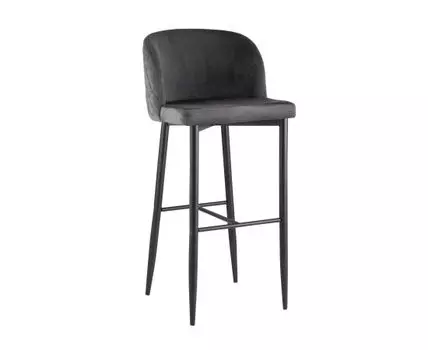 Стул барный Оскар велюр серый