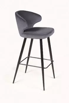 Стул барный Richard, бархат серый 27