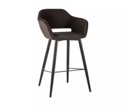 Стул барный Саймон велюр темно-коричневый