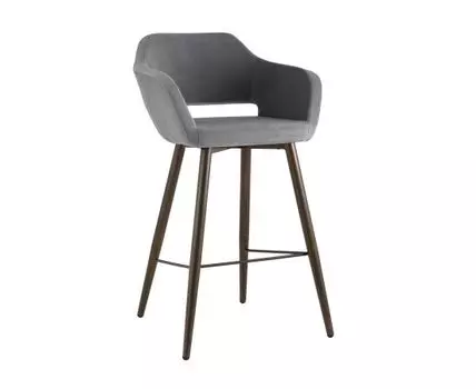 Стул барный Саймон велюр тёмно-серый