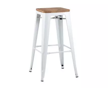 Стул барный TOLIX WOOD белый глянцевый