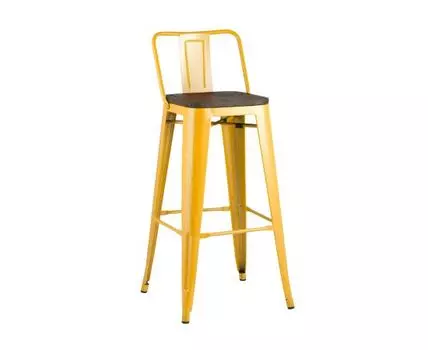 Стул барный TOLIX WOOD со спинкой желтый