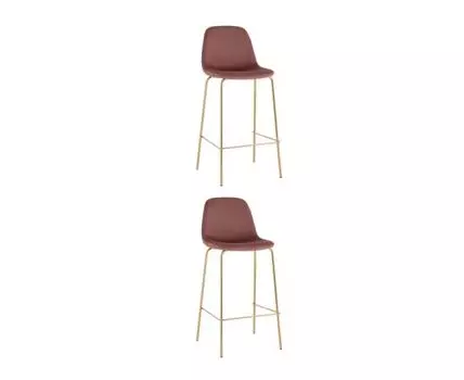 Стул барный Валенсия SN велюр пыльно-розовый золотые ножки 2 шт