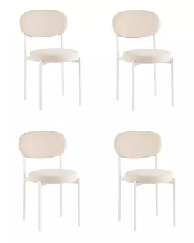Стул Бриф SN велюр молочный каркас белый муар 4шт