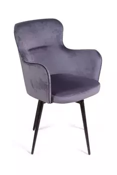 Стул c подлокотниками King, поворотный на 360 градусов, бархат серый 27