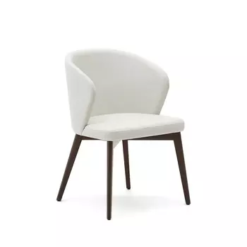 Стул Darice из бежевой синели с ножками в темной отделке