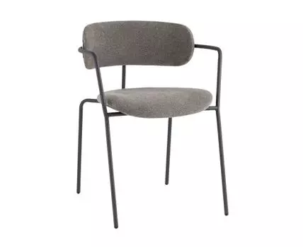 Стул Дженни букле темно-серый каркас антрацитово-серый муар