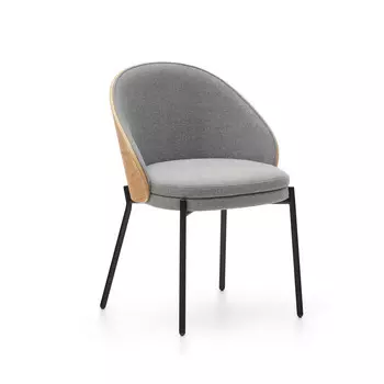 Стул Eamy светло-серый из шпона ясеня с натуральной отделкой