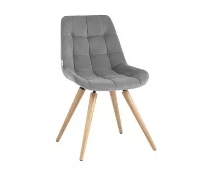 Стул Флекс на деревянных ножках велюр серый