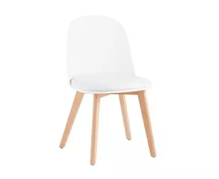 Стул Fog с подушкой белый деревянные ножки