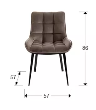 Стул из металла Devany с бархатной обивкой цвета камень