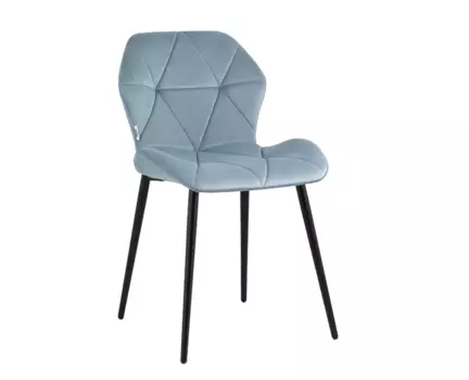 Стул Эдвин Пыльно-голубой, велюр / Черный, металл