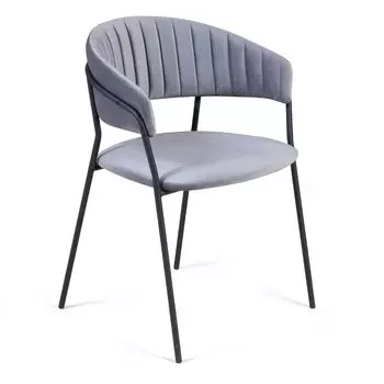 Стул Kelly с подлокотниками, бархат серый 27