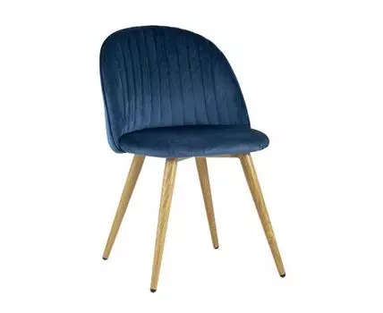 Стул Лион Страйпс велюр голубой