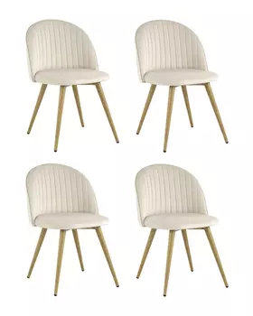Стул Лион Страйпс велюр кремовый 4 шт