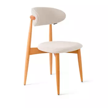 Стул Lucas латте букле с ножками цвета орех